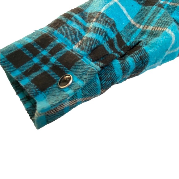 Knuckleheads Blue Plaid Button Down Jacket 7Y - Picture 7 of 8